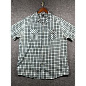 Enyce Button Up Shirt Men's 4X Blue/Green Plaid Short Sleeve Cotton Blend